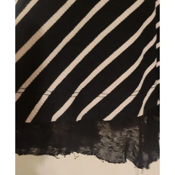 Free People We The Free Tangerine Black and White Striped Peplum Top Size Small - Picture 8 of 12